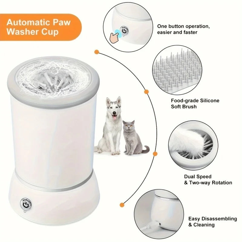 Lavadora de patas para animais de estimação, copo automático de limpeza, portátil, rápido, baixo ruído, limpador de pata de cachorro e gato